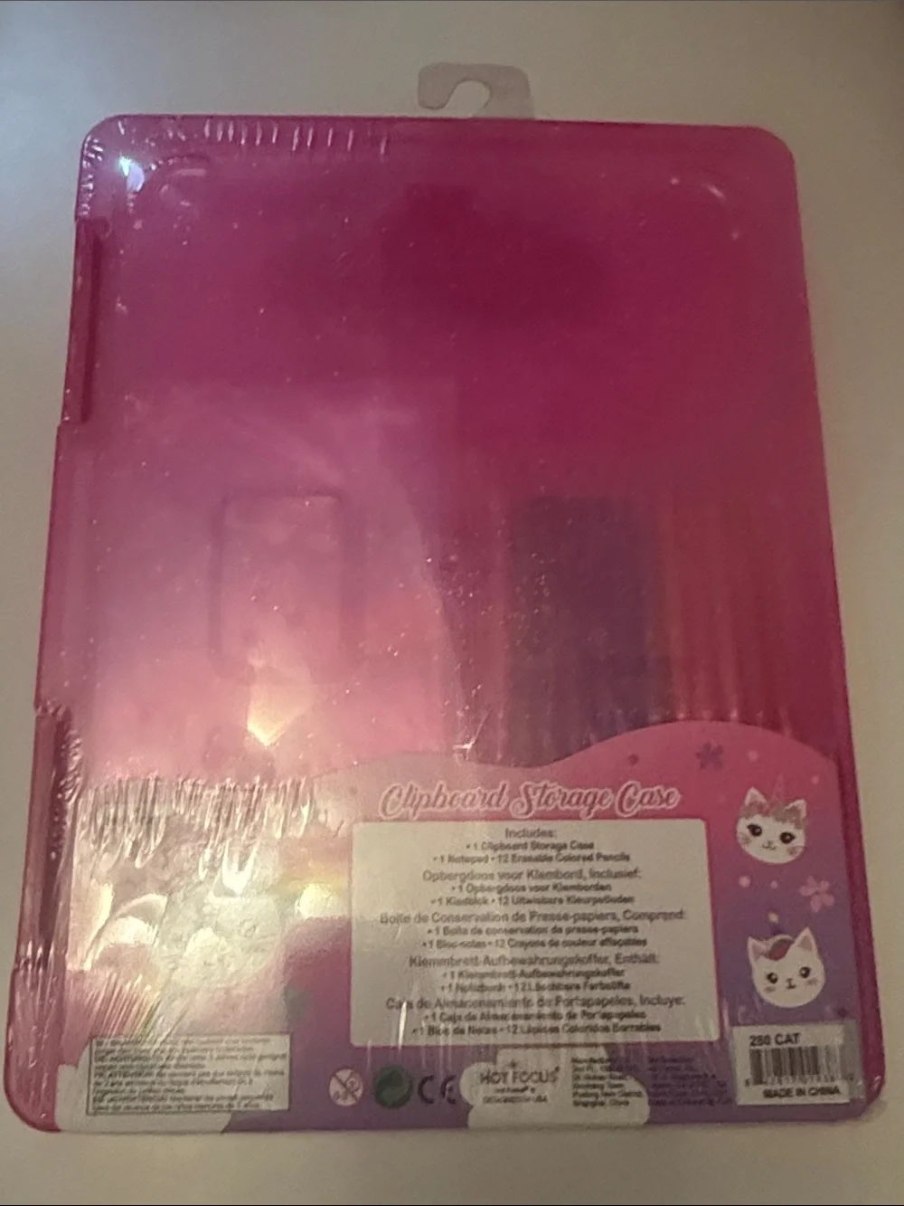 Pink Unicorn Cat Clipboard and Storage Case - Kids Journal Set